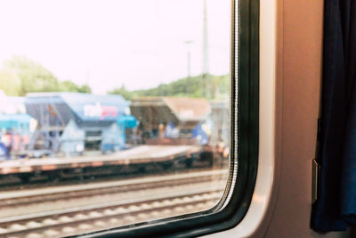 Close-up of train window