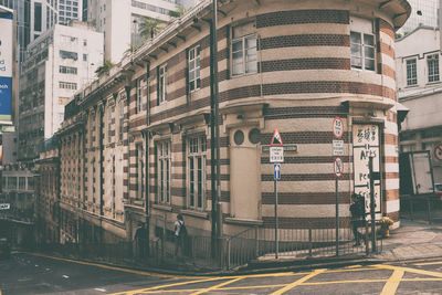 View of city street and buildings