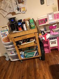 Open book on table at home