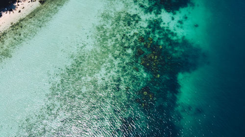 High angle view of sea