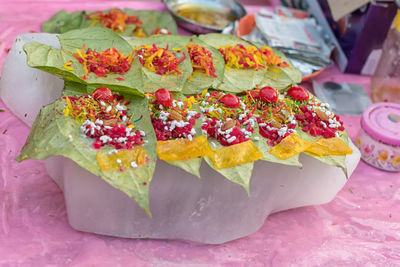 Close-up of cake on table