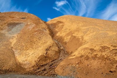 Rock formations in desert against sky