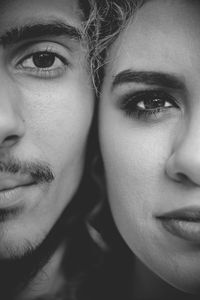 Close-up portrait of young couple