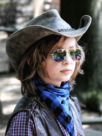 Portrait of boy wearing sunglasses