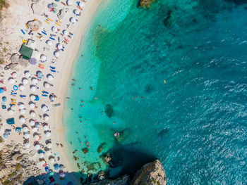 High angle view of sea