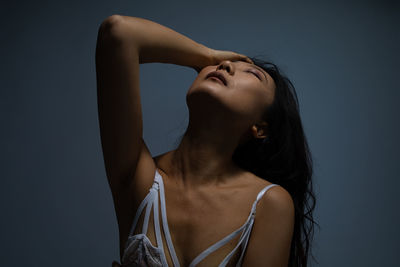 Sensual asian woman in lingerie