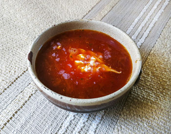 Close-up of soup in bowl