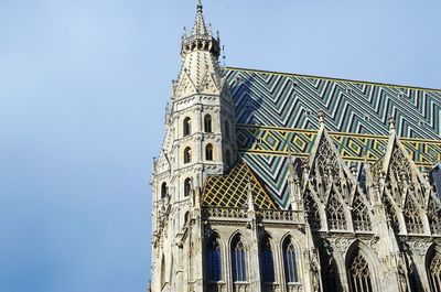 Low angle view of temple against clear sky