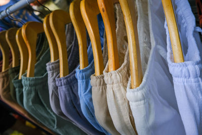 Full frame shot of clothes for sale