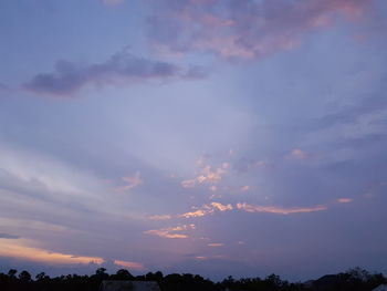 Low angle view of sky at sunset