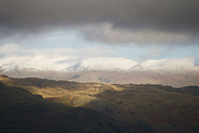 Scenic view of dramatic landscape against sky