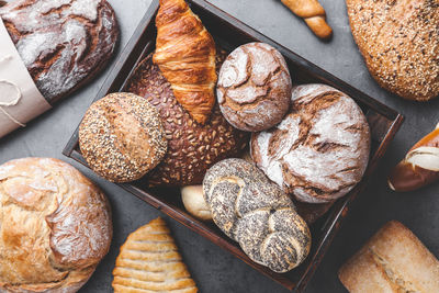 High angle view of food on table