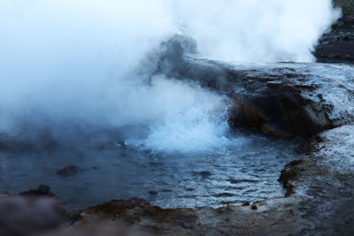 Water flowing through rocks