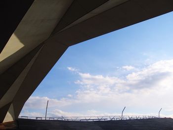 Low angle view of bridge against sky