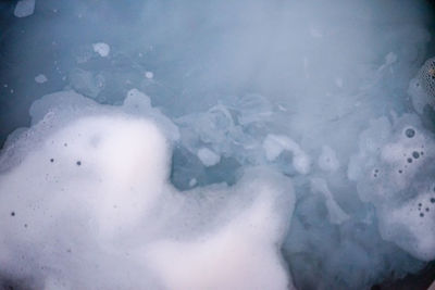 High angle view of frozen sea