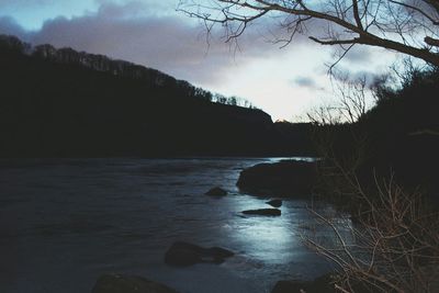 Scenic view of sea against sky at sunset