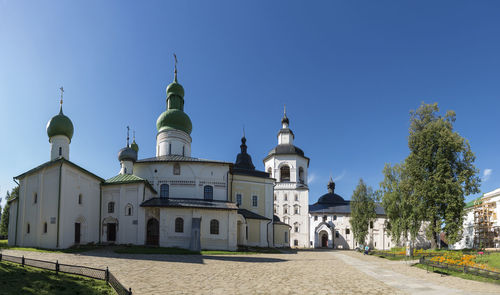 Low angle view of church against clear sky