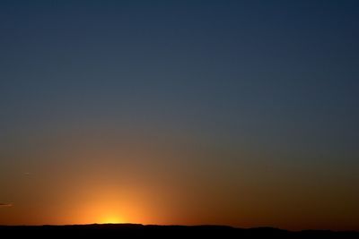 Silhouette landscape at sunset