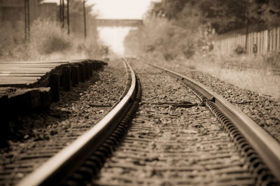 Surface level of railroad tracks