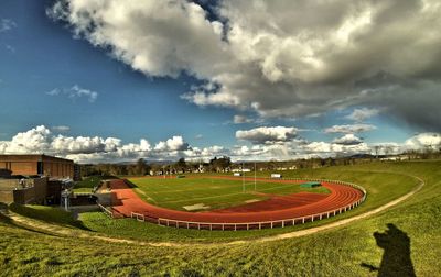 Scenic view of field against sky