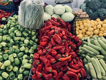 Full frame shot of vegetables for sale at market