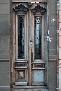 Closed door of old building