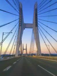 View of suspension bridge against sky