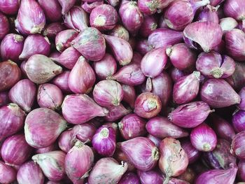 Full frame shot of onions for sale in market