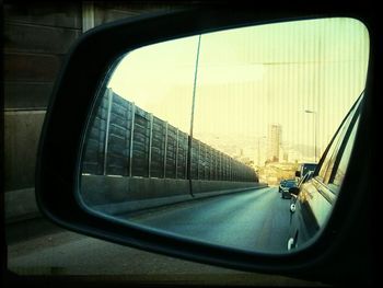 Road seen through car windshield
