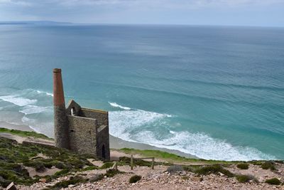 High angle view of sea against sky