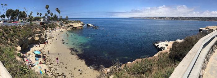 High angle view of sea