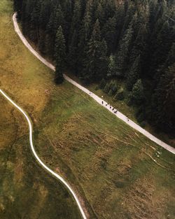 High angle view of road on mountain