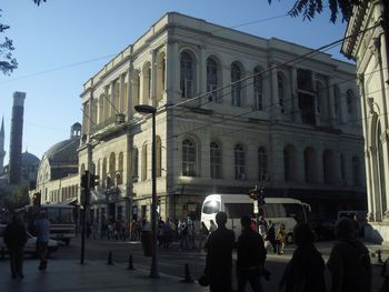 People walking in city