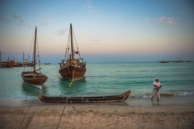 Fisher man on beach of katara,diya,qatar