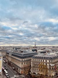 Wonderful high angle view from the lafayette gallery rooftop over paris