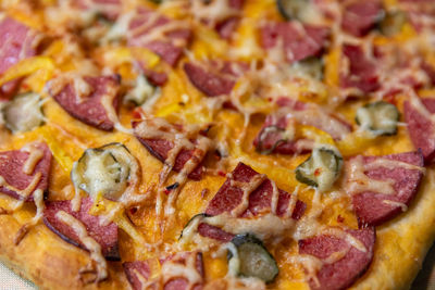 Full frame shot of pizza