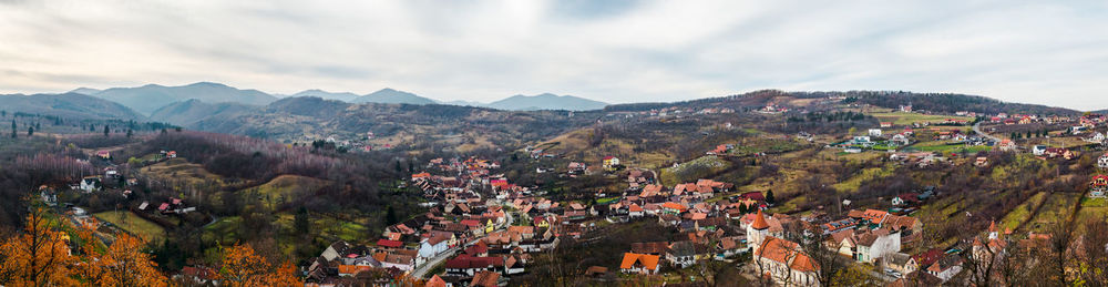 Panoramic view of townscape against sky