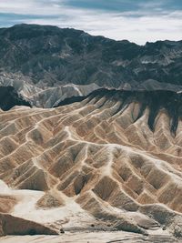 Aerial view of mountains against sky