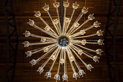 Close-up of illuminated chandelier