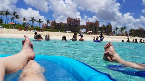 People swimming in pool