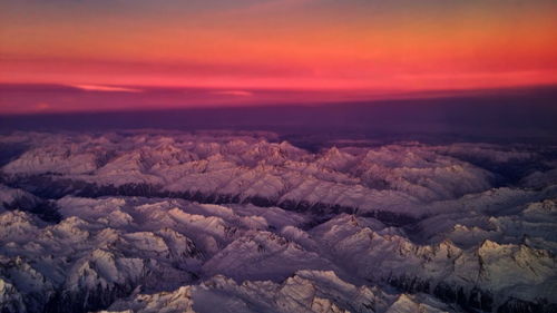 Scenic view of landscape against sky during sunset