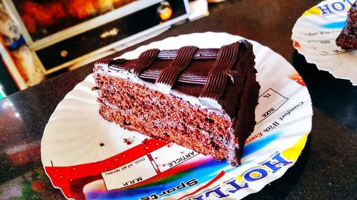 Close-up of cake in plate