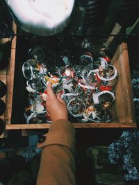 Drawer of christmas baubles