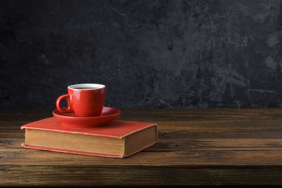 Coffee cup on table