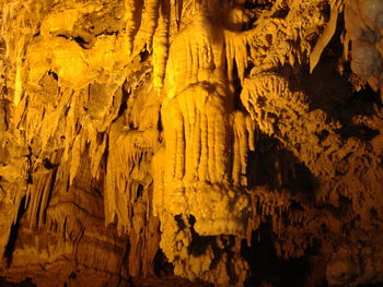 Low angle view of rock formation in cave