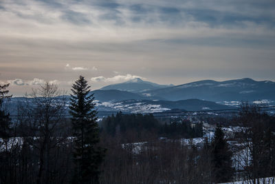 Scenic view of mountains against sky