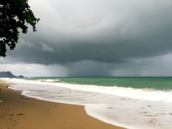 Scenic view of beach against sky