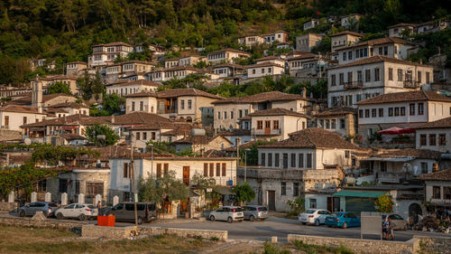 View of residential buildings in city