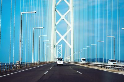 View of bridge against blue sky