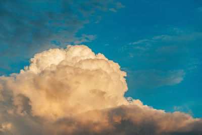 Low angle view of clouds in blue sky